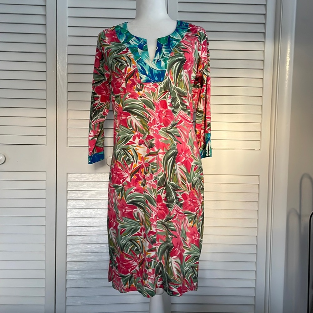 Caribbean Joe 3/4 Sleeve Shift Dress. Size Medium. NWT